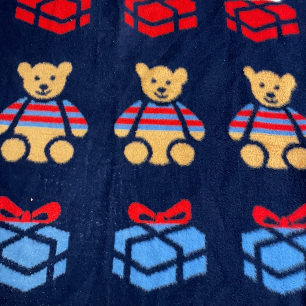 Vintage Vuteks Crown Crafts Blanket Bear 60 x 80 1986 navy blue reversible gift - Picture 6 of 6